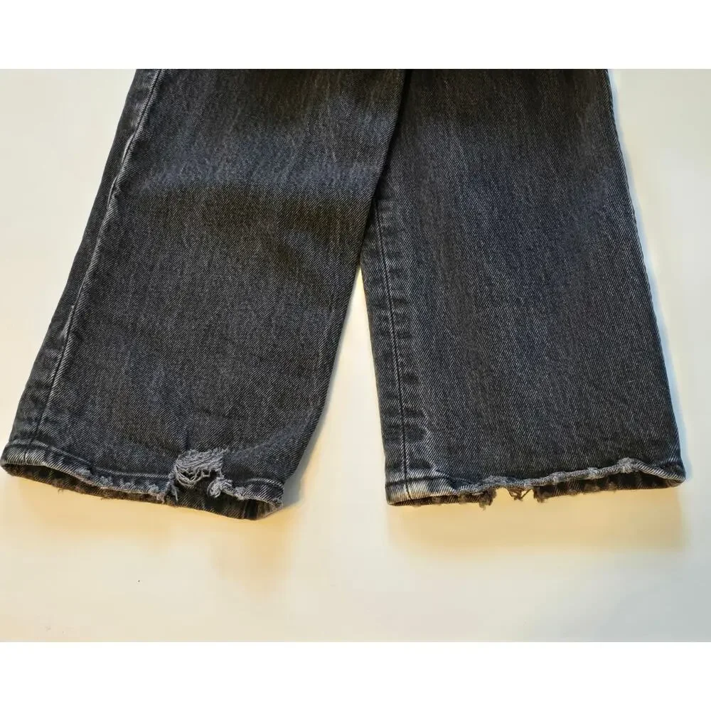 Abercrombie & Fitch Jeans Womens 2L Charcoal Black 90s Straight Ultra High Rise